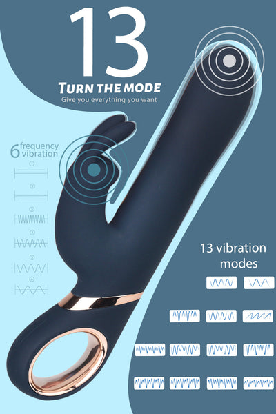 BIG DOUBLE - Rabbit Vibrator Rotiert und Vibriert edler Look