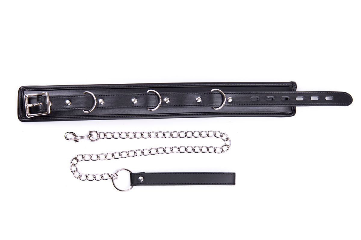 Melibea - soft Halsband mit Leine schwarz