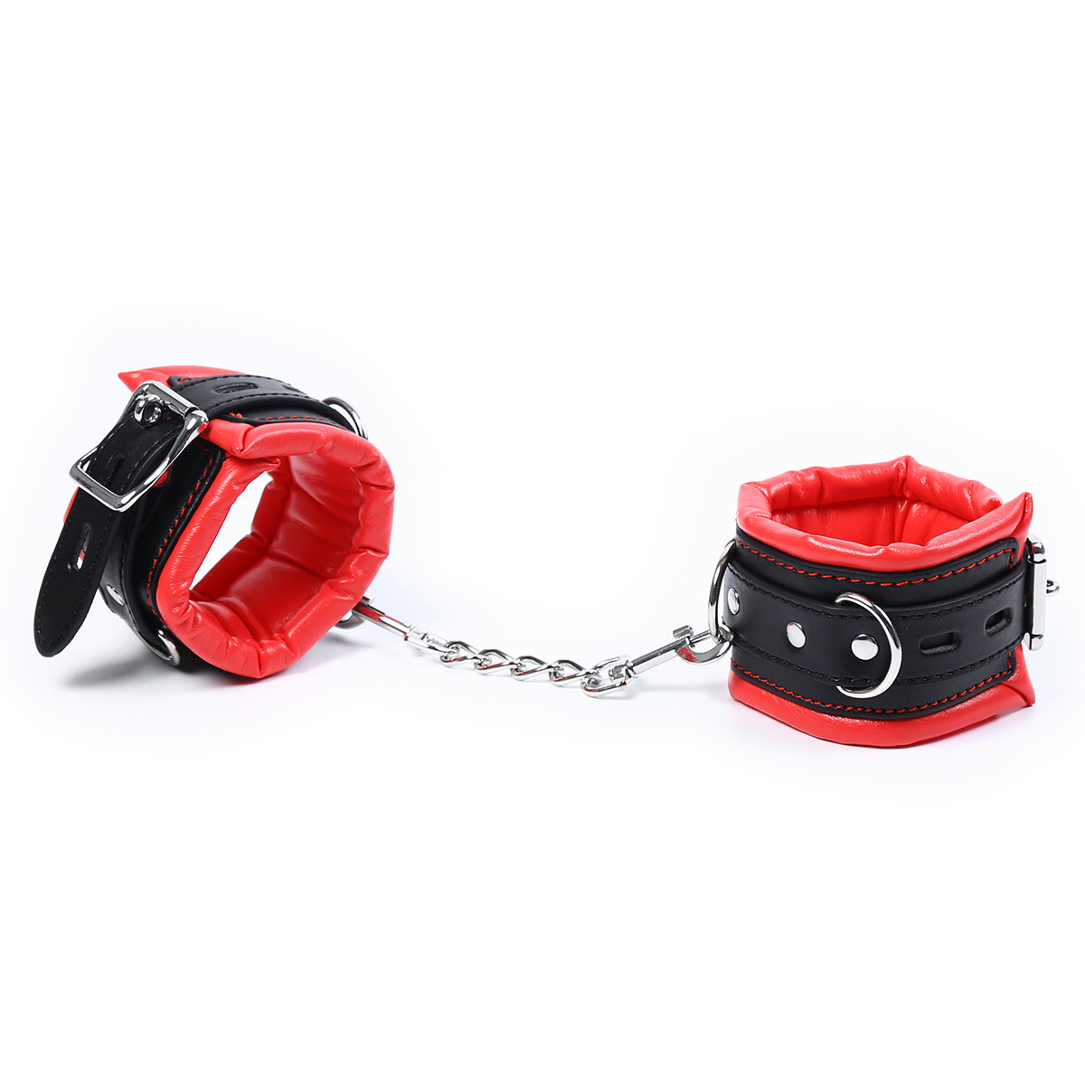 Libussa- schickes rot schwarzes Handfesselset