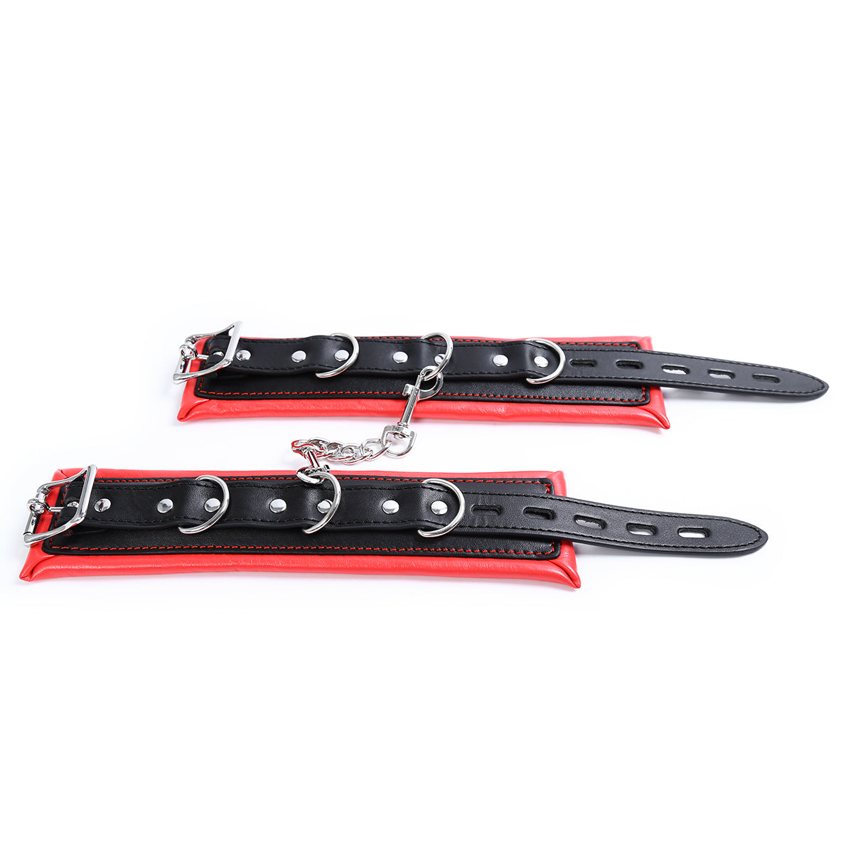 Libussa- schickes rot schwarzes Handfesselset