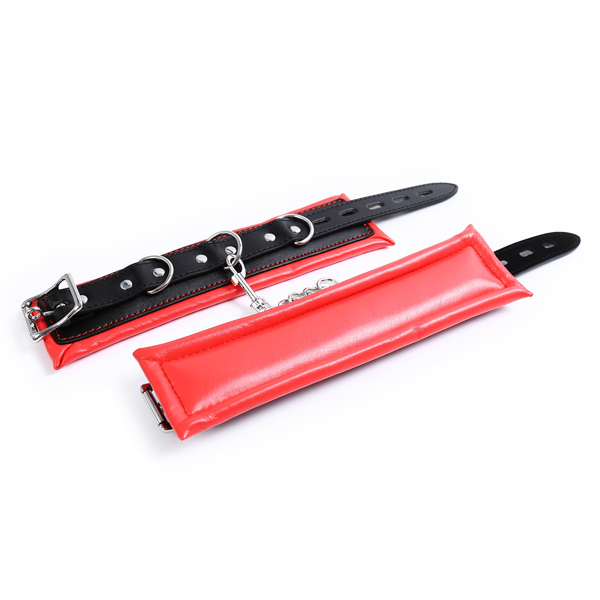 Libussa- schickes rot schwarzes Handfesselset