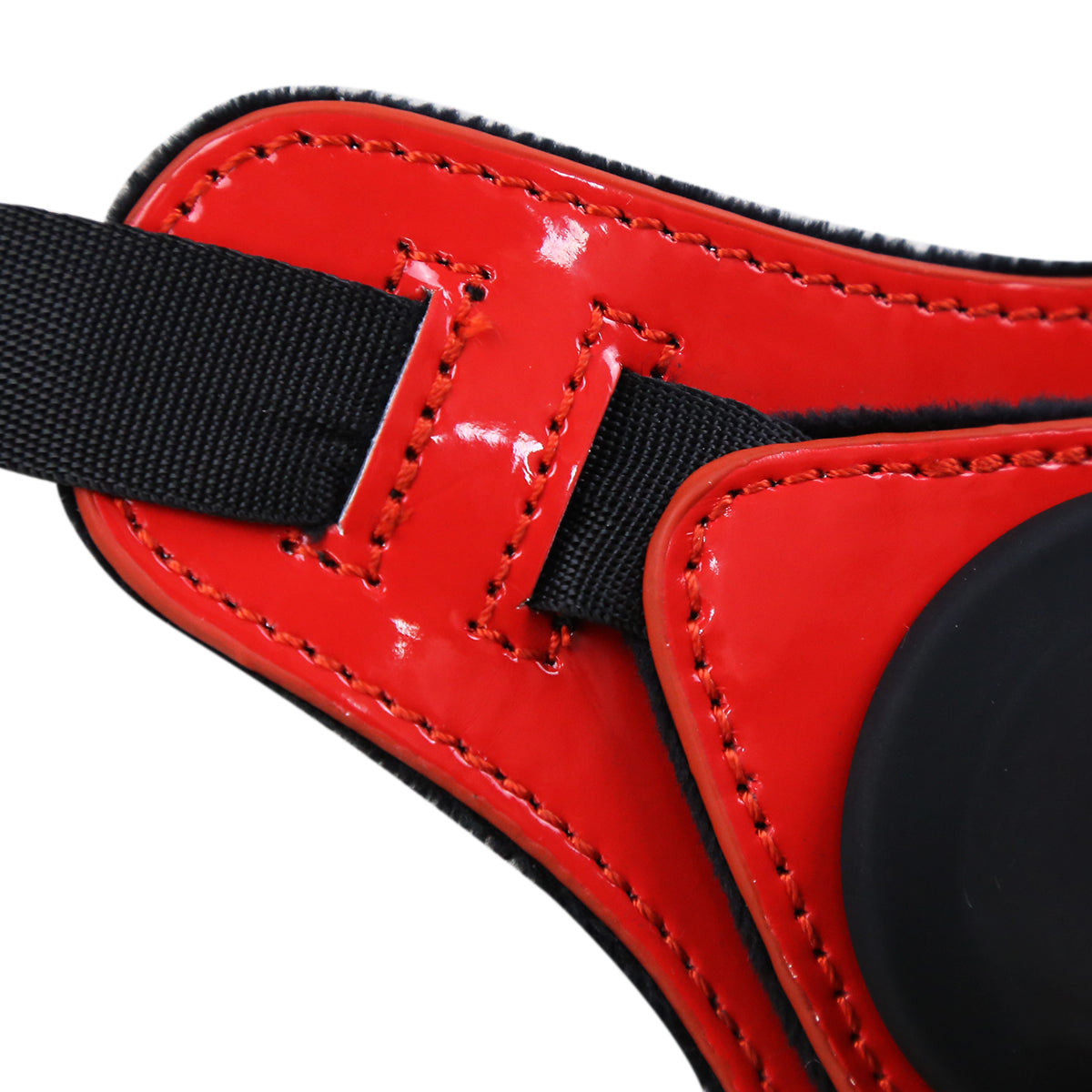 Shiny Strapon schick schwarz / rot
