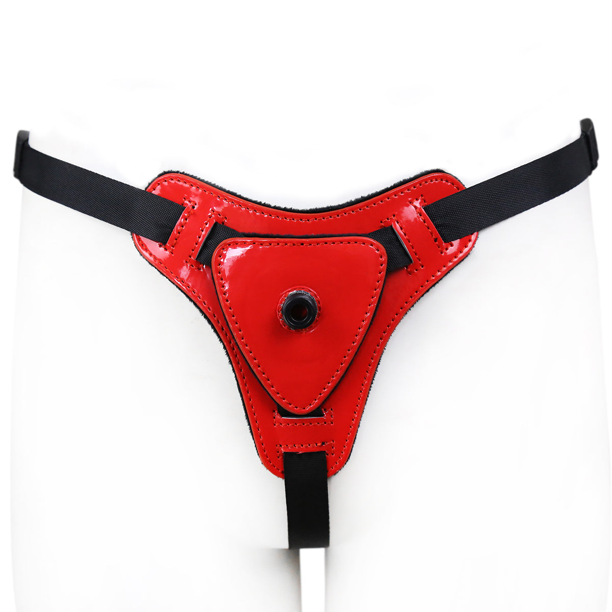 Shiny Strapon schick schwarz / rot