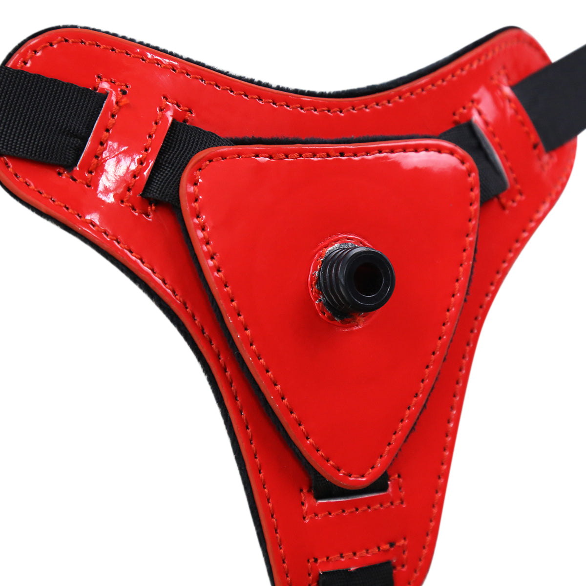 Shiny Strapon schick schwarz / rot