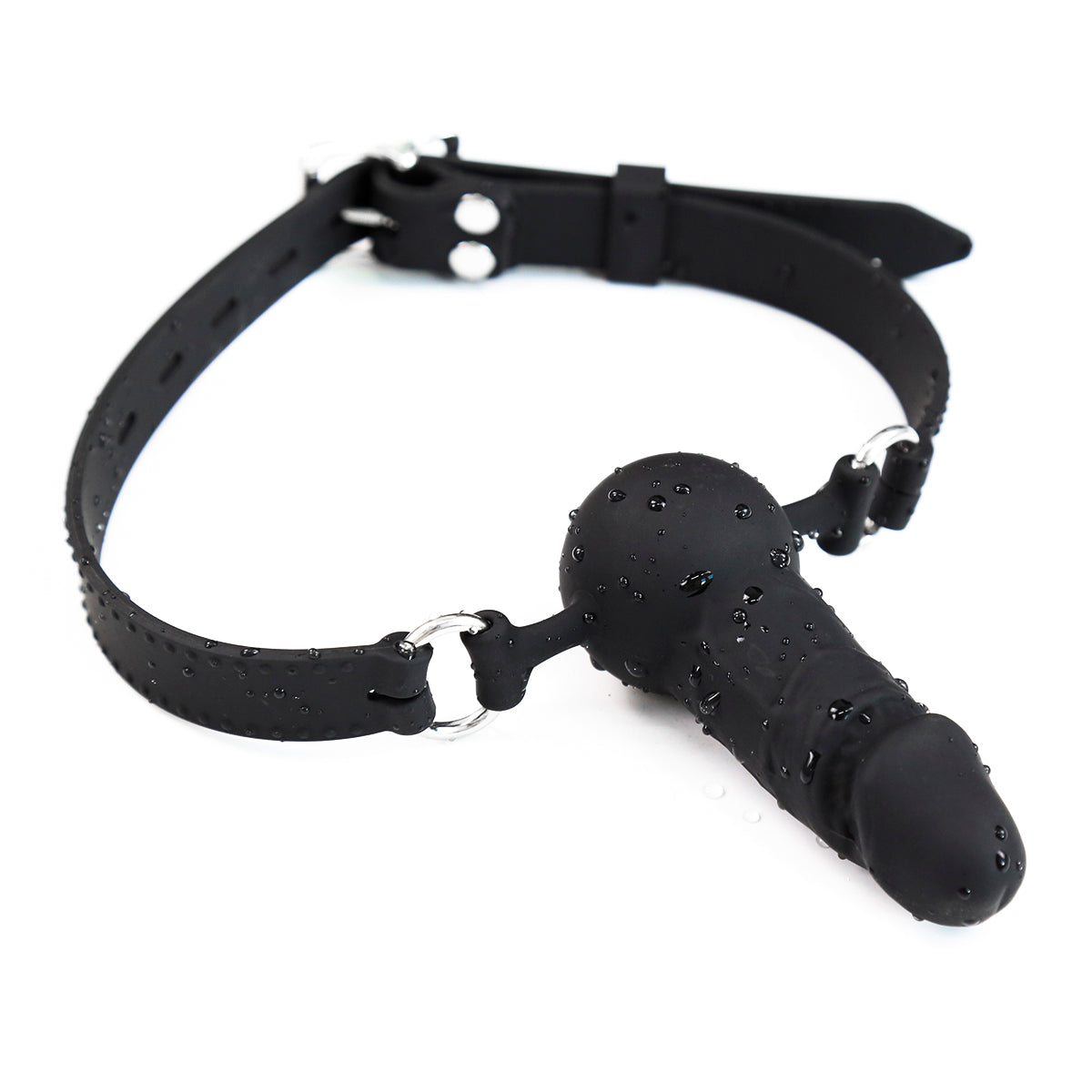 Mundknebel mit Dildo aus Silikon und Schlossschnalle