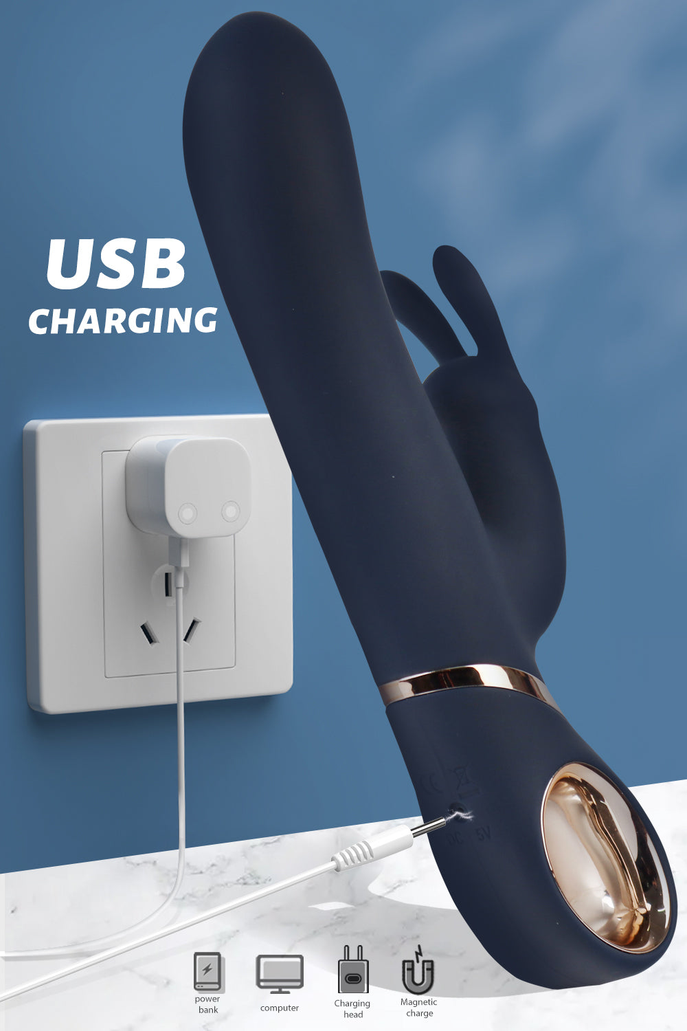 BIG DOUBLE -  Rabbit Vibrator Rotiert  und Vibriert edler Look