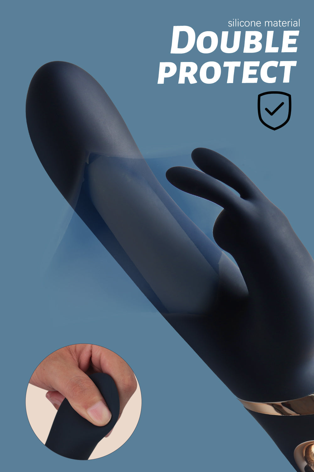 BIG DOUBLE -  Rabbit Vibrator Rotiert  und Vibriert edler Look